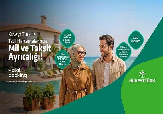 Halalbooking.com’da Her 100 TL için 6 Mil ve 9'a Varan Taksit İmkanı!